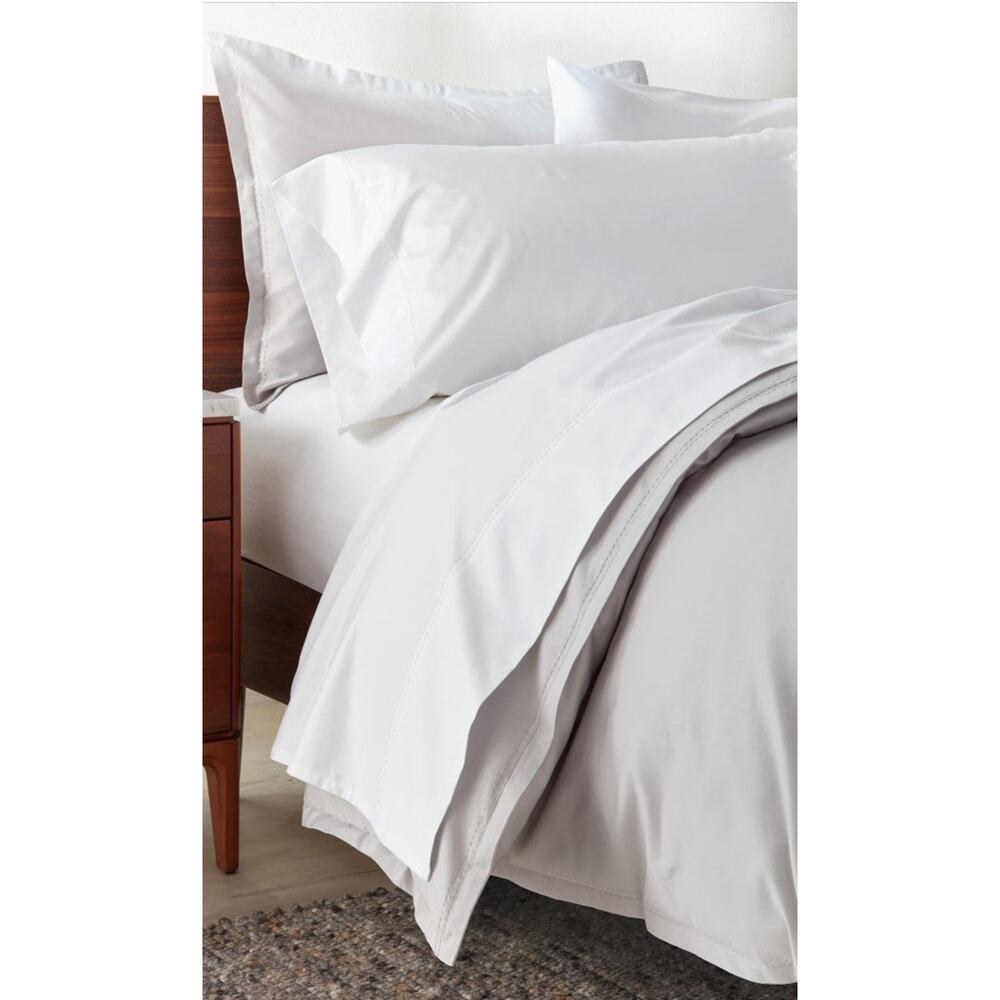 Nordstrom 100% Organic Cotton 400 Thread Count White Flat Sheet Twin NEW